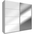 Schwebetürenschrank WIMEX "Easy", weiß (weiß, weißglas, spiegel), B:180cm H:210cm T:65cm, Schränke, mit Glas und Spiegel