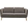 2,5-Sitzer SCHÖNER WOHNEN-KOLLEKTION "Pearl - 5 Jahre Hersteller-Garantie, auch in Bouclé", grau (stone), B:190cm H:71cm T:91cm, 100% Polyester, Sofas, Maße (B/H/T): 190/71/91 cm, Füße Massivholz