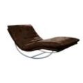 Relaxliege W.SCHILLIG "daily dreams", braun (chocolate s37), B:95cm H:85cm T:169cm, Stoff S37 (100% Polyester), Sofas, in Waffelkissen-Optik, Schaukelgestell silber matt, in 2 Breiten