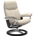 Relaxsessel STRESSLESS "Consul", beige (beige jasmine), B:91cm H:102cm T:79cm, Leder BATICK: BATICK ist ein leicht korrigiertes, durchgefärbtes und genarbtes Möbelleder, bei dem die meisten Unebenheiten und Spuren in der Regel entfernt wurden., Leder PALOMA: PALOMA ist ein durchgefärbtes Semianilin-Möbelleder mit natürlicher Narbung., ROHLEDER Stoff Q2 FARON: Ein fester zuverlässiger Bouclu00e9 mi