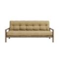 Schlafsofa KARUP DESIGN "KNOB", beige (wheat beige), B:205cm H:79cm T:95cm, Matratzenmaterialzusammensetzung: Futonmatratze mit Knopfheftung, Höhe 14 cm, aus recyceleten Mischfasern mit einem Kern aus 4 cm Schaumstoff. Matratzenfüllung: Baumwoll-Mix-Füllung 90-95% Baumwolle und 5-10% Polyester. Bezug: 80% Baumwolle, 20% Polyester, Sofas, mit Futonmatratze, verschiedene Farben, FSC-zertifiziert, Ki