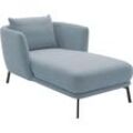 Chaiselongue "Pearl - 5 Jahre Hersteller-Garantie, auch in Bouclé", blau (hellblau), B:101cm H:71cm T:161cm, 16% Baumwolle, 79% Polyester, 5% Polyacryl, SCHÖNER WOHNEN-KOLLEKTION, Sofas, Maße (B/H/T): 101/71/161 cm, Füße aus Metall