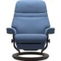 Relaxsessel STRESSLESS "Sunrise", lazuli blau batick, B:88cm H:103cm T:78cm, Leder BATICK: BATICK ist ein leicht korrigiertes, durchgefärbtes und genarbtes Möbelleder, bei dem die meisten Unebenheiten und Spuren in der Regel entfernt wurden., Leder PALOMA: PALOMA ist ein durchgefärbtes Semianilin-Möbelleder mit natürlicher Narbung., ROHLEDER Stoff Q2 FARON: Ein fester zuverlässiger Bouclu00e9 mit 