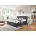 Boxspringbett, grau (mikrovelours anthrazit), Liegefläche B/L: 160cm x 200cm, H3, 7-Zonen-Kaltschaummatratze, Bezug Unterbox und Kopfteil: Mikrovelours, 100% Polyester, Bezug Obermatratze 100% Polyester, waschbar bis 60u00b0C, WESTFALIA SCHLAFKOMFORT, Komplettbetten, Boxspringbett, in diversen Ausführungen
