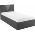 Polsterbett "Malibu", grau (anthrazit, grau), B:132cm L:212cm, Bezug Bett: Kunstleder, Bonnell-Federkernmatratze: 51% Polypropylen, 39% Polyester und 10% Baumwolle, Kaltschaummatratze: 100% Polyester, Bezug abnehm- und waschbar bis 60u00b0C, WESTFALIA SCHLAFKOMFORT, Betten, inkl. Bettkasten bei Ausführung mit Matratze