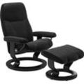 Relaxsessel STRESSLESS "Consul", schwarz (schwarz paloma), B:76cm H:100cm T:71cm, Leder BATICK: BATICK ist ein leicht korrigiertes, durchgefärbtes und genarbtes Möbelleder, bei dem die meisten Unebenheiten und Spuren in der Regel entfernt wurden., Leder PALOMA: PALOMA ist ein durchgefärbtes Semianilin-Möbelleder mit natürlicher Narbung., ROHLEDER Stoff Q2 FARON: Ein fester zuverlässiger Bouclu00e9