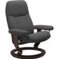 Relaxsessel STRESSLESS "Consul", grau (dunkelgrau q2 faron), B:85cm H:100cm T:77cm, Leder BATICK: BATICK ist ein leicht korrigiertes, durchgefärbtes und genarbtes Möbelleder, bei dem die meisten Unebenheiten und Spuren in der Regel entfernt wurden., Leder PALOMA: PALOMA ist ein durchgefärbtes Semianilin-Möbelleder mit natürlicher Narbung., ROHLEDER Stoff Q2 FARON: Ein fester zuverlässiger Bouclu00