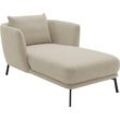 Chaiselongue "Pearl - 5 Jahre Hersteller-Garantie, auch in Bouclé", beige (natur), B:101cm H:71cm T:161cm, 96% Polyester, 4% Polyacryl, SCHÖNER WOHNEN-KOLLEKTION, Sofas, Maße (B/H/T): 101/71/161 cm, Füße aus Metall