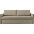 Schlafsofa BALI "Pisa", braun (hellbraun), B:222cm H:93cm T:98cm, 100% PES, Sofas, mit 3 Matratzenarten, Lattenrost, stabiles Untergestell