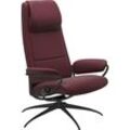 Relaxsessel STRESSLESS "Paris" Sessel Gr. Leder BATICK, Star Base-Standard Base, Plus™System-Gleitsystem-Relaxfunktion-Drehfunktion-Kopfstützenverstellung-Rückteilverstellung, B/H/T: 80 cm x 110 cm x 74 cm, rot (bordeaux batick) High Back, mit Star Base, Gestell Schwarz