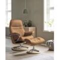 Relaxsessel STRESSLESS "Sunrise", braun (taupe paloma), B:83cm H:105cm T:74cm, Leder BATICK: BATICK ist ein leicht korrigiertes, durchgefärbtes und genarbtes Möbelleder, bei dem die meisten Unebenheiten und Spuren in der Regel entfernt wurden., Leder PALOMA: PALOMA ist ein durchgefärbtes Semianilin-Möbelleder mit natürlicher Narbung., ROHLEDER Stoff Q2 FARON: Ein fester zuverlässiger Bouclu00e9 mi