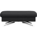 Pouf FLEXLUX "Glow Sitzhocker, Polsterhocker", schwarz (deep schwarz), B:95cm H:81cm T:65cm, Leder, Poufs, Pouf, Hocker mit Stauraum, Fuß Alu