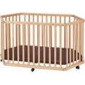 Laufgitter TISSI "Buche Natur, 6-eckig", Baby, beige (natur), Laufställe, zusammenklappbar; Made in Europe