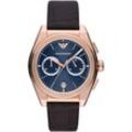 Chronograph EMPORIO ARMANI "AR11563" Armbanduhren rosegold (braun) Herren Quarzuhr, Armbanduhr, Herrenuhr, Stoppfunktion, Lederarmband, Datum