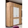 Kleiderschrank WIMEX "Click", weiß (plankeneichefarben, weiß), B:180cm H:199cm T:58cm, Schränke, Drehtürenschrank Kleiderschrank, ohne Spiegel