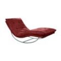 Relaxliege W.SCHILLIG "daily dreams", rot (marsala s37), B:75cm H:85cm T:169cm, Stoff S37 (100% Polyester), Sofas, in Waffelkissen-Optik, Schaukelgestell silber matt, in 2 Breiten