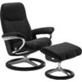 Relaxsessel STRESSLESS "Consul", schwarz (schwarz paloma), B:82cm H:102cm T:72cm, Leder BATICK: BATICK ist ein leicht korrigiertes, durchgefärbtes und genarbtes Möbelleder, bei dem die meisten Unebenheiten und Spuren in der Regel entfernt wurden., Leder PALOMA: PALOMA ist ein durchgefärbtes Semianilin-Möbelleder mit natürlicher Narbung., ROHLEDER Stoff Q2 FARON: Ein fester zuverlässiger Bouclu00e9