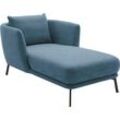 Chaiselongue "Pearl - 5 Jahre Hersteller-Garantie, auch in Bouclé", blau (blaugrau), B:101cm H:71cm T:161cm, 100% Polyester, SCHÖNER WOHNEN-KOLLEKTION, Sofas, Maße (B/H/T): 101/71/161 cm, Füße aus Metall