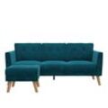 3-Sitzer COSMOLIVING BY COSMOPOLITAN "Gloria", blau (petrol), B:192cm H:82cm T:146cm, 100% Polyester, Sofas, Mit Knopfsteppung