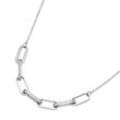 Collier GIORGIO MARTELLO MILANO "Mittelteil mit Zirkonia, Silber 925", weiß, Halsketten, Damen, 45cm, Silber 925 (Sterlingsilber)