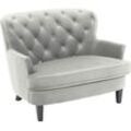 1,5-Sitzer "Leo", grau (silbergrau), B:111cm H:86cm T:95cm, 100% PES, ATLANTIC HOME COLLECTION, Sofas, XXL-Sessel mit Taschenfederkern und Samtveloursbezug