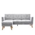 3-Sitzer COSMOLIVING BY COSMOPOLITAN "Gloria", grau (hellgrau), B:192cm H:82cm T:146cm, 100% Polyester, Sofas, Mit Knopfsteppung