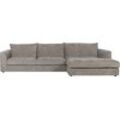 Ecksofa FURNINOVA "Big Band Dawn" Sofas Gr. B/H/T: 334 cm x 87 cm x 157 cm, Velourstoff grob, Armlehne links-Recamiere rechts, ohne Bettfunktion, beige Ecksofas im skandinavischen Design