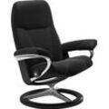 Relaxsessel STRESSLESS "Consul", schwarz (schwarz paloma), B:91cm H:102cm T:79cm, Leder BATICK: BATICK ist ein leicht korrigiertes, durchgefärbtes und genarbtes Möbelleder, bei dem die meisten Unebenheiten und Spuren in der Regel entfernt wurden., Leder PALOMA: PALOMA ist ein durchgefärbtes Semianilin-Möbelleder mit natürlicher Narbung., ROHLEDER Stoff Q2 FARON: Ein fester zuverlässiger Bouclu00e9