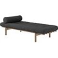 Daybed KARUP DESIGN "Next", grau (holzkohle, carob braun lackiert kieferholz), B:200cm H:37cm L:200cm, Daybetten, aus massiven Kiefernholz, inkl. Futonmatratze