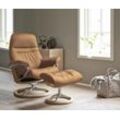 Relaxsessel STRESSLESS "Sunrise", braun (taupe paloma), B:92cm H:105cm T:80cm, Leder BATICK: BATICK ist ein leicht korrigiertes, durchgefärbtes und genarbtes Möbelleder, bei dem die meisten Unebenheiten und Spuren in der Regel entfernt wurden., Leder PALOMA: PALOMA ist ein durchgefärbtes Semianilin-Möbelleder mit natürlicher Narbung., ROHLEDER Stoff Q2 FARON: Ein fester zuverlässiger Bouclu00e9 mi