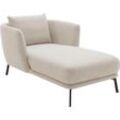 Chaiselongue SCHÖNER WOHNEN-KOLLEKTION "Pearl - 5 Jahre Hersteller-Garantie, auch in Bouclé", weiß, B:101cm H:71cm T:161cm, 96% Polyester, 4% Polyacryl, Sofas, Maße (B/H/T): 101/71/161 cm, Füße aus Metall