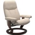 Relaxsessel STRESSLESS "Consul", beige (light beige q2 faron), B:76cm H:100cm T:71cm, Leder BATICK: BATICK ist ein leicht korrigiertes, durchgefärbtes und genarbtes Möbelleder, bei dem die meisten Unebenheiten und Spuren in der Regel entfernt wurden., Leder PALOMA: PALOMA ist ein durchgefärbtes Semianilin-Möbelleder mit natürlicher Narbung., ROHLEDER Stoff Q2 FARON: Ein fester zuverlässiger Bouclu