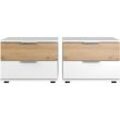 Nachtkonsole WIMEX "Gibraltar", weiß (weiß, artisan, eiche, nachbildung), B:52cm H:40cm T:38cm, Holzwerkstoff, Sideboards, in 2 Höhen, wahlweise im 2er Set