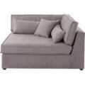 Sofa-Eckelement RAUM.ID "Enid", grau (taupe), B:130cm H:75cm, Baumwollmix (60% Baumwolle/40% Leinen), Struktur fein (100% Polyester), Samtoptik (100% Polyester), Samtvelours (100% Polyester), Struktur (100% Polyester), Struktur recycelt (100% recyceltes Polyester), Polsterelemente, Teil eines Modulsofas, fester Sitzkomfort, auch in Breitcord