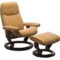 Fußhocker STRESSLESS "Consul", gelb (honey), B:54cm H:38cm T:39cm, Hocker, mit Classic Base, Gestell Braun