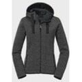 Fleecejacke SCHÖFFEL "Fleece Hoody Aurora L", Damen, Gr. 36, schwarz (9990, schwarz), Oberstoff Rumpf: 100% Polyester Futter Kapuze: 100% Polyester, modisch, regular fit, hoch geschlossener Ausschnitt, Langarm, Jacken