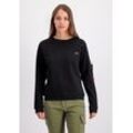 Sweater ALPHA INDUSTRIES "Alpha Industries Women - Sweatshirts X-Fit OS Wmn" Gr. M, schwarz (black) Damen Sweatshirts Oversize Shirts