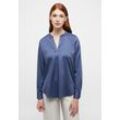 Longbluse ETERNA "LOOSE FIT", Damen, Gr. 34, blau (indigo), 95% cotton, 5% Elasthan, modisch, Blusen