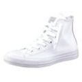 Sneaker CONVERSE "Chuck Taylor All Star Hi Monocrome Leather" Gr. 36,5, weiß (white) Schuhe