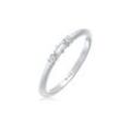 Fingerring ELLI DIAMONDS "Verlobungsring Diamant (0.03 ct.) Rechteck 925 Silber" Gr. 52, silber (silber, weiß), Fingerringe, Damen, 52mm, 0.006 ct P1 = bei 10-facher Vergrößerung erkennbare Einschlüsse mit Steinen, Silber 925 (Sterlingsilber), 1.7mm