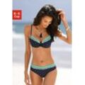 Bügel-Bikini-Top LASCANA "Monroe" Gr. 36, Cup E, bunt (marine, türkis) Damen Bikini-Oberteile