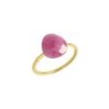 Fingerring JAMELLI "925/- Sterling Silber" Gr. 52, gelb (gelb, pink), Fingerringe, Damen, 052 (16,6), 4,05 ct, Silber 925 (Sterlingsilber)