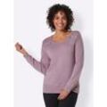 Wollpullover CREATION L PREMIUM "Kaschmir-Merino-Pullover" Gr. 36, lila (mauve) Damen Pullover