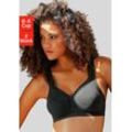 Soft-BH PETITE FLEUR, Damen, Gr. 100, Cup D, schwarz (schwarz, weiß), Jersey, Obermaterial: 80% Baumwolle, 15% Viskose, 5% Elasthan, klassisch, BHs, ohne Bügel, mit dekorativer Zierkante