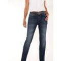 Bequeme Jeans CASUAL LOOKS Gr. 36, Normalgrößen, blau (dunkelblau) Damen Jeans