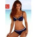 Bügel-Bikini LASCANA Gr. 36, Cup B, blau (marine) Damen Bikini-Sets mit Kontrastdetails