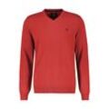 Strickpullover LERROS "LERROS V-Neck Pullover mit Kaschmiranteil" Gr. S, grau (lava red) Herren Pullover