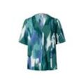 Bluse mit Aquarellprint - Blau - Gr.: 34