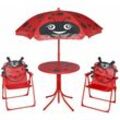 Vidaxl - 3-tlg. Garten-Bistro-Set für Kinder mit Sonnenschirm Rot