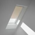 VELUX Verdunklungsrollo "DKL S10 1085SWL" Rollos weiße Führungsschienen & Griffleiste Gr. S10, stufenlos positionierbar, beige (hellbeige, weiß)